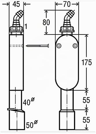 Sanitop-Wingenroth Viega 364687 Geruchverschluss für Wandmontage Modell 5636.1 Abgang senkrecht, wei