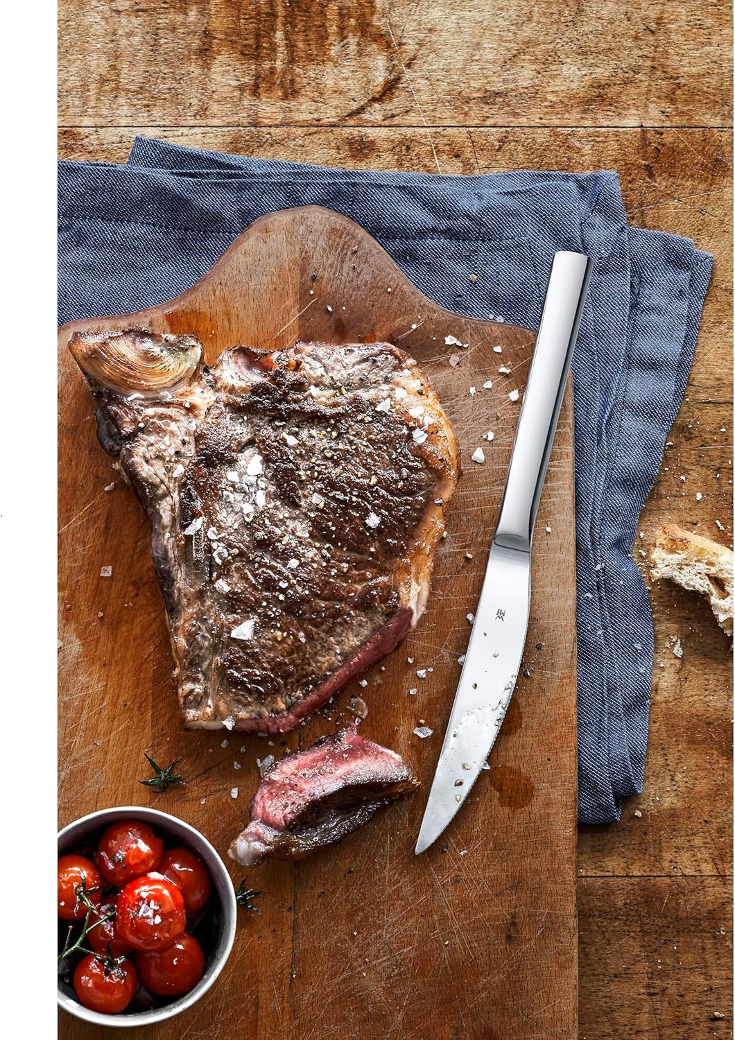 WMF Nuova Steakmesser Set 6-teilig, 23 cm, Pizzamesser, Cromargan Edelstahl poliert, spülmaschinenge