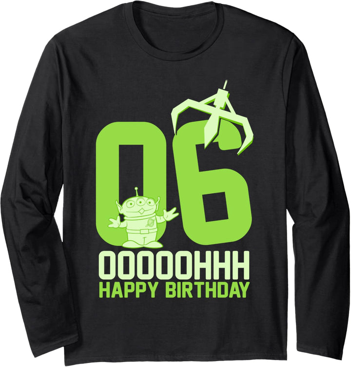 Disney Pixar Toy Story Aliens Ooh Happy 6th Birthday Langarmshirt