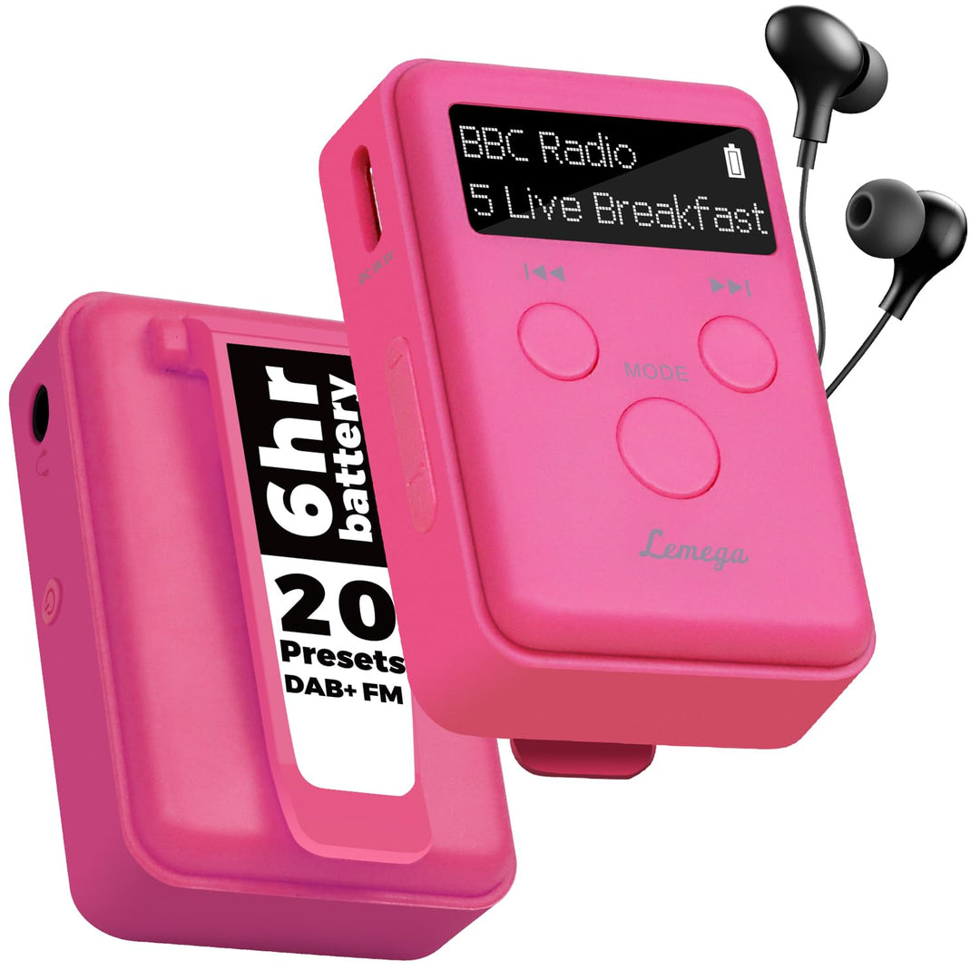 LEMEGA Mini GO Tragbare DAB-Radio für die Hosentasche,Digitales Taschenradio UKW,Radiowecker,Persönl