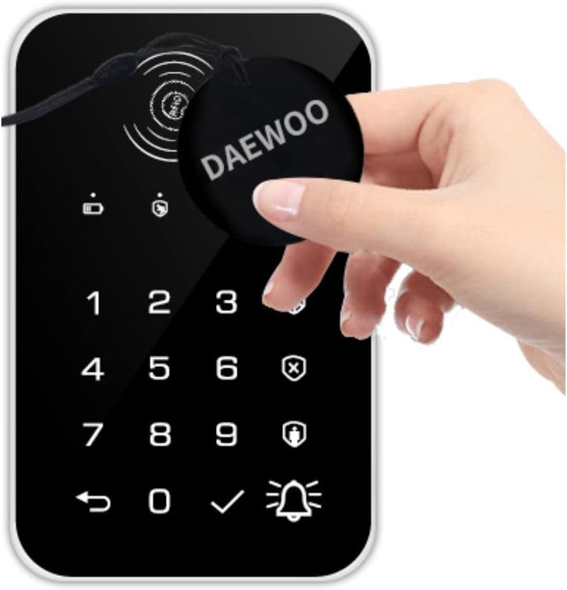 Clavier sans Fil WKE301 avec Badges RFID Compatible avec la Centrale Tactile Daewoo Security AM301,
