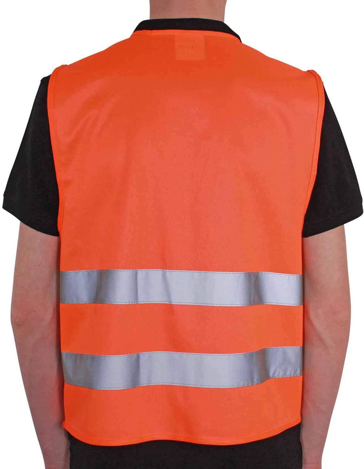 4business 10 Stück Kfz Warnwesten Recycling orange EN ISO 20471 Klasse 2 Erwachsene Unisize recycelt
