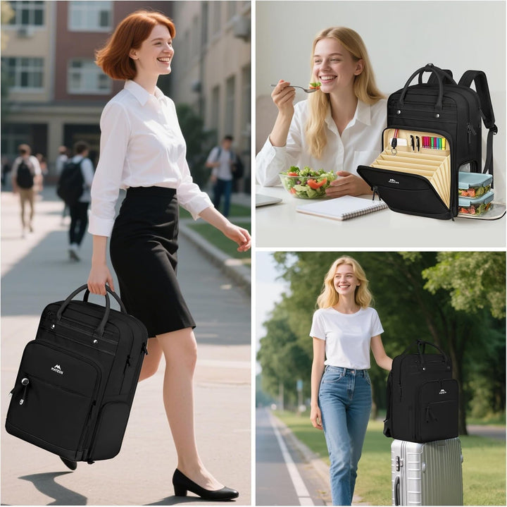 MATEIN Rucksack Damen mit Kühlfach, Laptop Rucksack Damen 15,6 Zoll | Lehrer Rucksack für A5, Schulr