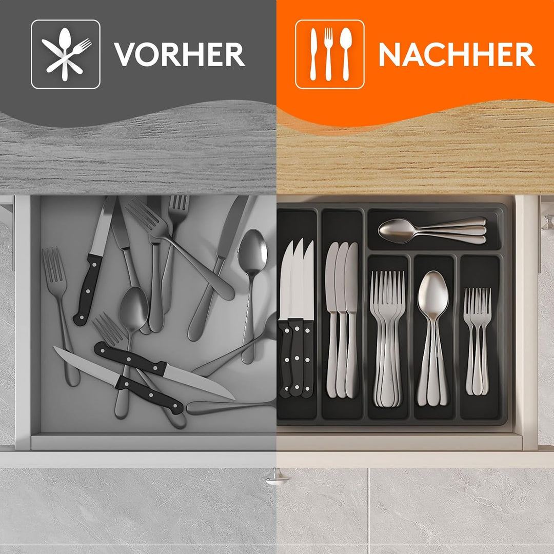 Lifewit Besteckkasten für Schubladen, Besteck Organizer Schublade Organizer Küche Kompakt Besteckein