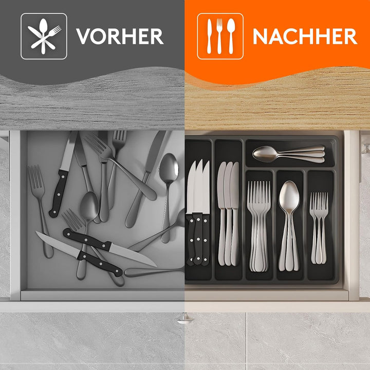 Lifewit Besteckkasten für Schubladen, Besteck Organizer Schublade Organizer Küche Kompakt Besteckein