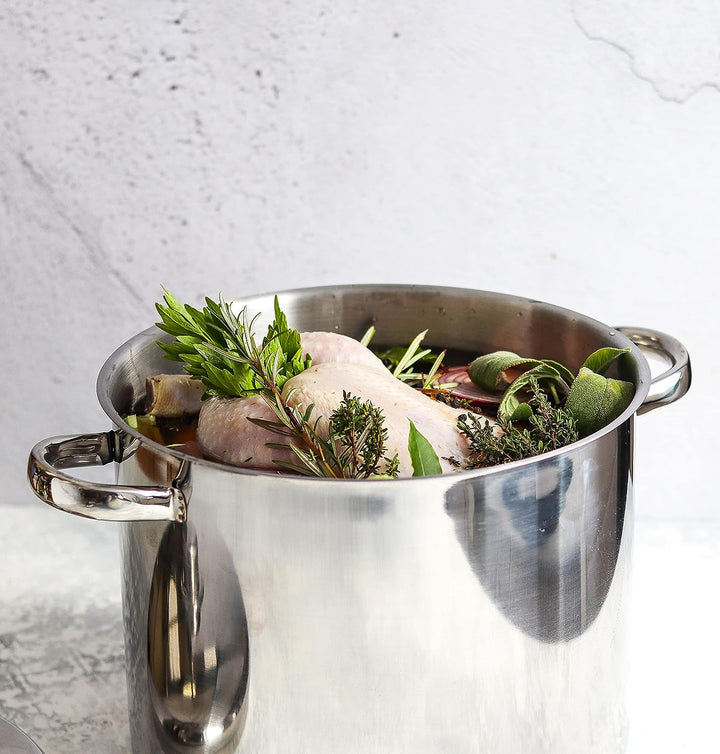 MasterClass, Induktionssicherer Suppentopf aus Edelstahl mit Deckel, 11 Liter, 11 Liter