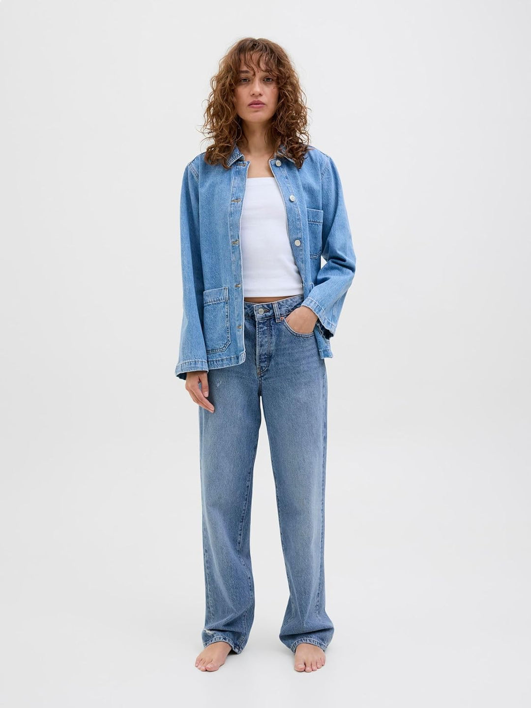 JJXX Female Loose Fit Jeans JXSeville RR5001 28W / 32L Medium Blue Denim, 28W / 32L Medium Blue Deni