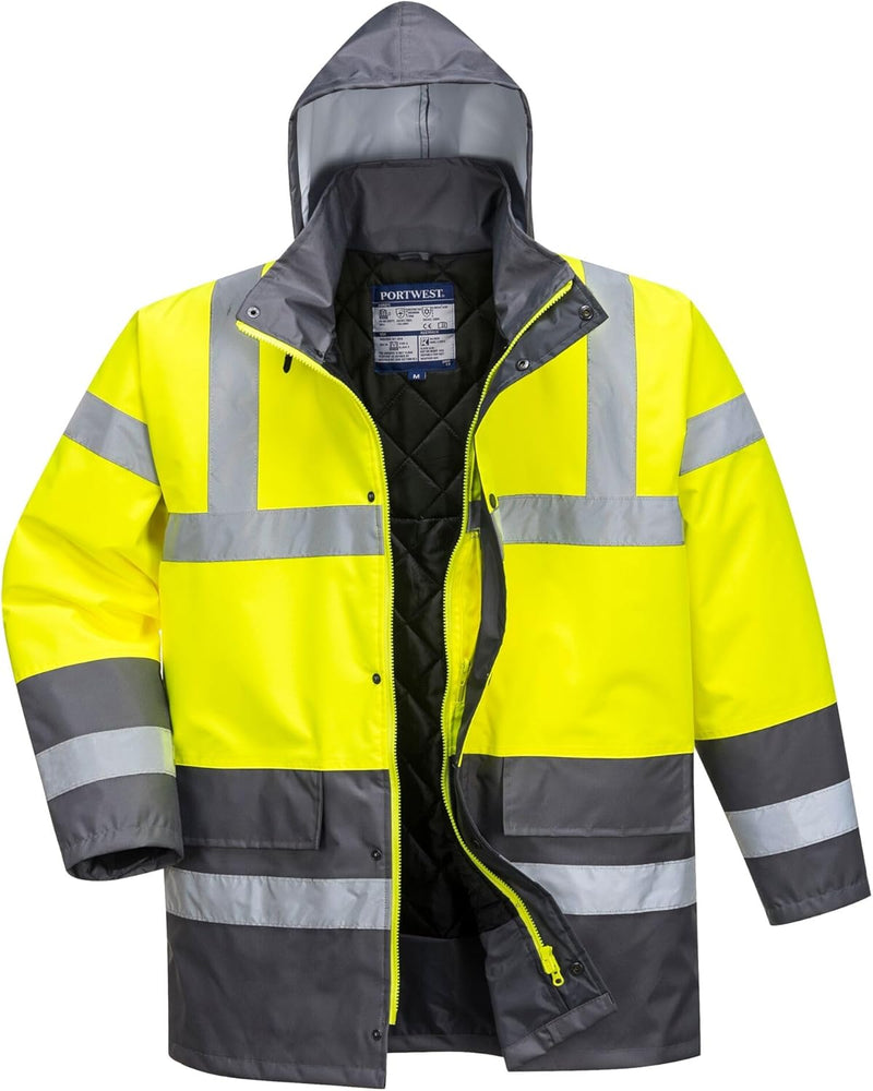 Portwest Warnschutz Kontrast Traffic-Jacke, Grösse: XS, Farbe: Gelb, S466YERXS Gelb XS, Gelb XS