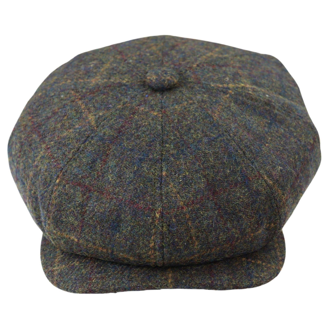 TruClothing.com Herren 8 Bahnen Razor Baker Boy Mütze Wolle Tweed Blinders Newsboy Kariert L-XL oliv