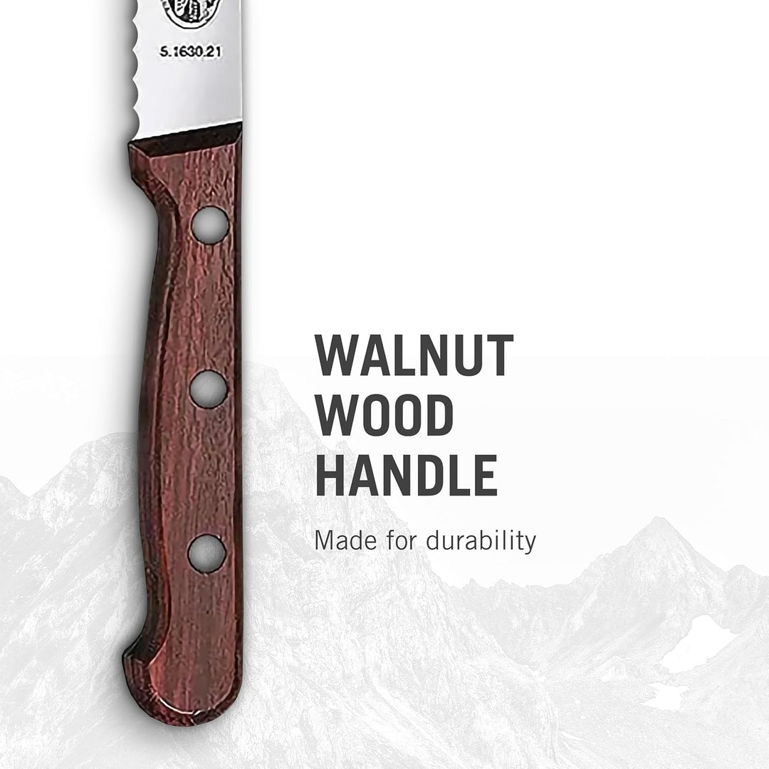 Victorinox Wood Küchengarnitur, Messer Set 2-teilig, Brotmesser, Tranchiermesser, Extra Scharf, Edle