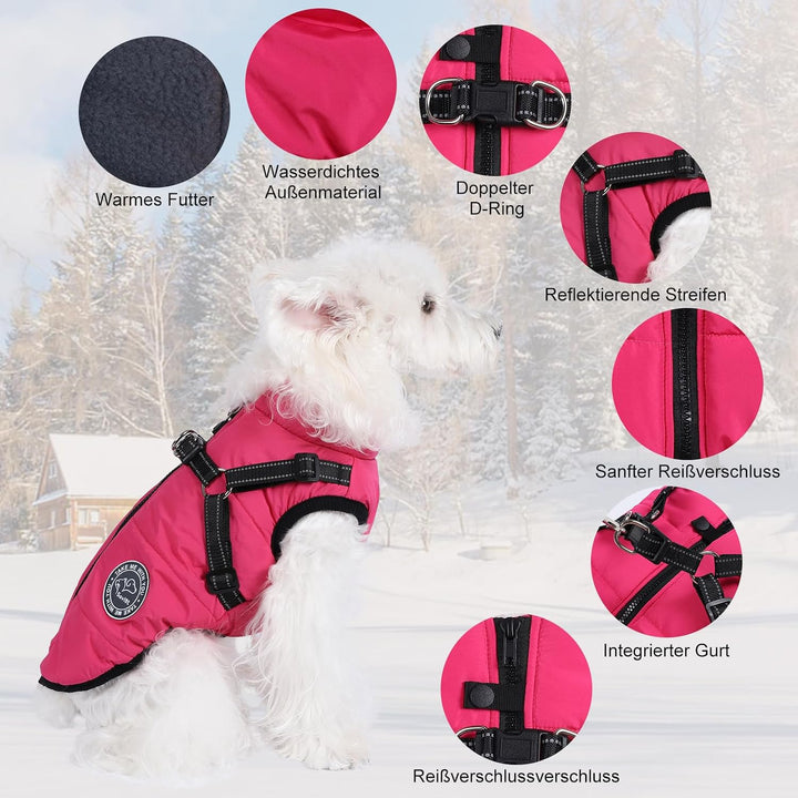 Hundejacke Winterweste Jacken Hundemantel Hundepullover Haustier Skifahren Kostüm Ärmellose Baumwoll