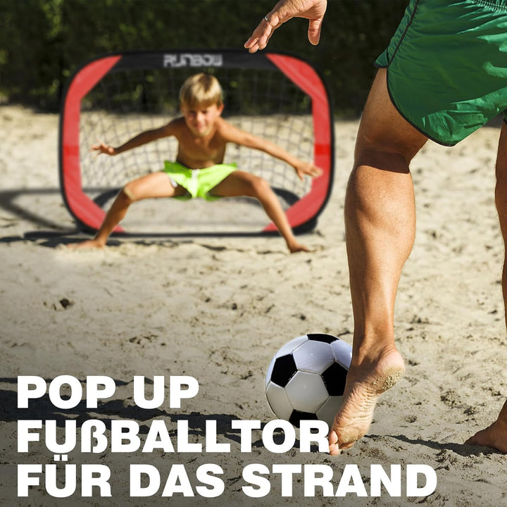 100 x 67 cm Kinder Fussballtor mit Tragebeutel, tragbares Pop-up-Fussballnetz für Hinterhoftraining,