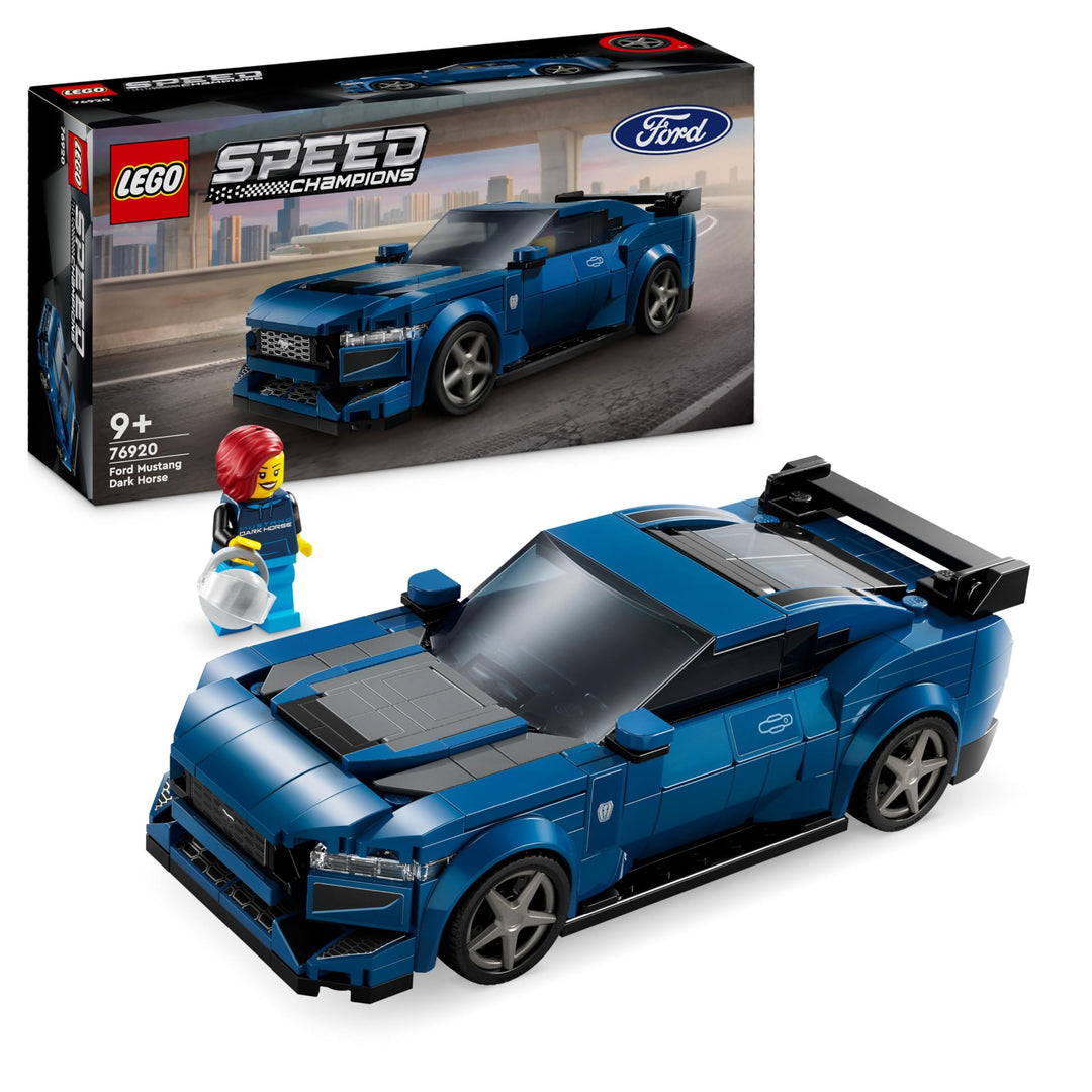 LEGO Speed Champions Ford Mustang Dark Horse Sportwagen, Auto-Spielzeug mit Minifigur zum Bauen, Spi