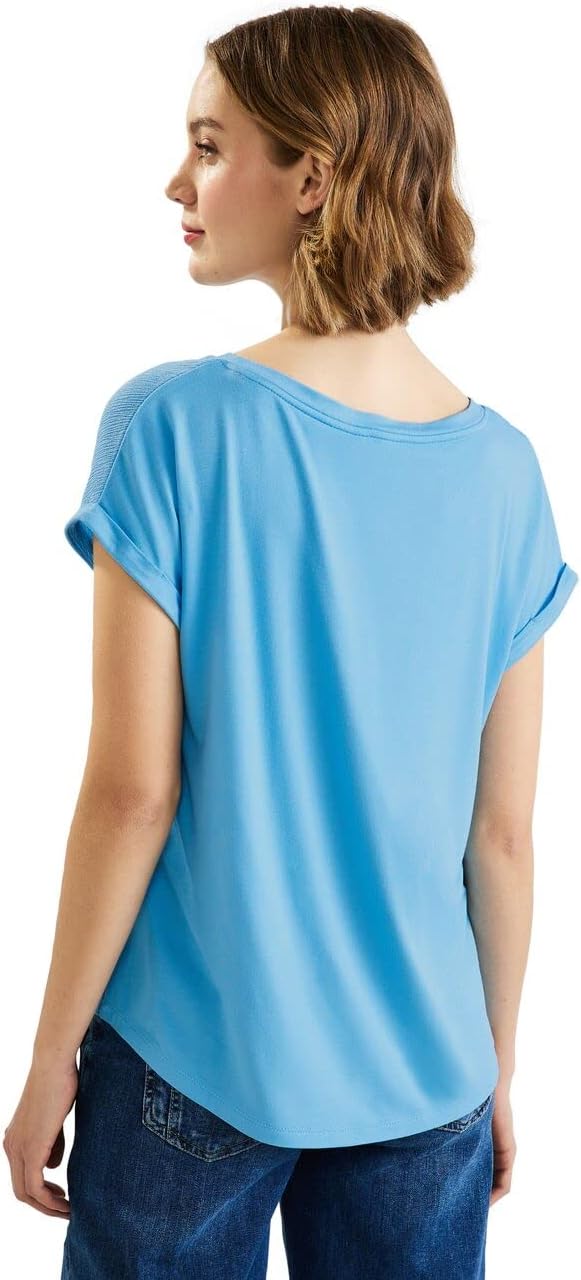 Damen Strukturmix T-Shirt 38 Splash Blue, 38 Splash Blue