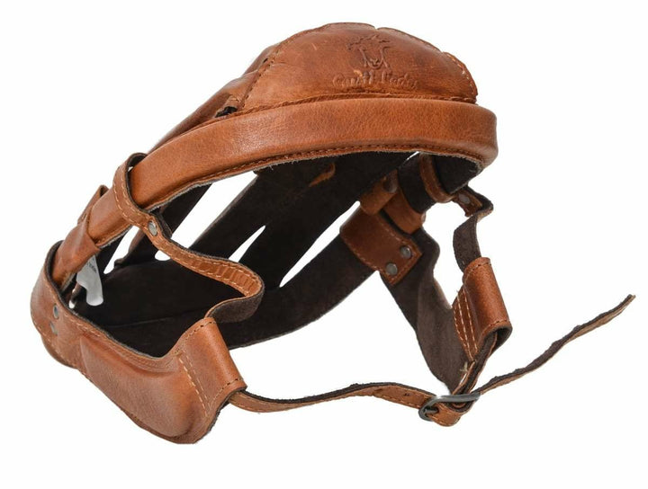 Gusti Fahrradhelm Leder - Jacques A. Bike Sturzkappe Retro Vintage Braun 59-60 cm, 59-60 cm