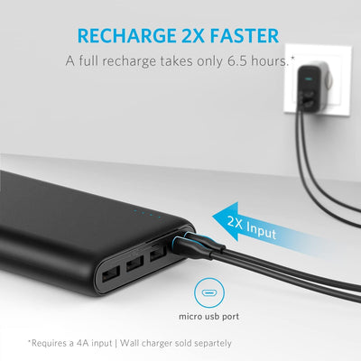 Anker 337 Powerbank (PowerCore 26K) 26800mAh Power Bank Externer Akku mit Dual Input Ladeport, Schne