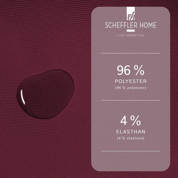SCHEFFLER-Home Stuhlhussen Stretch Marie/Stuhlhussen Bordeaux 4er / elastische Stuhlabdeckungen mit