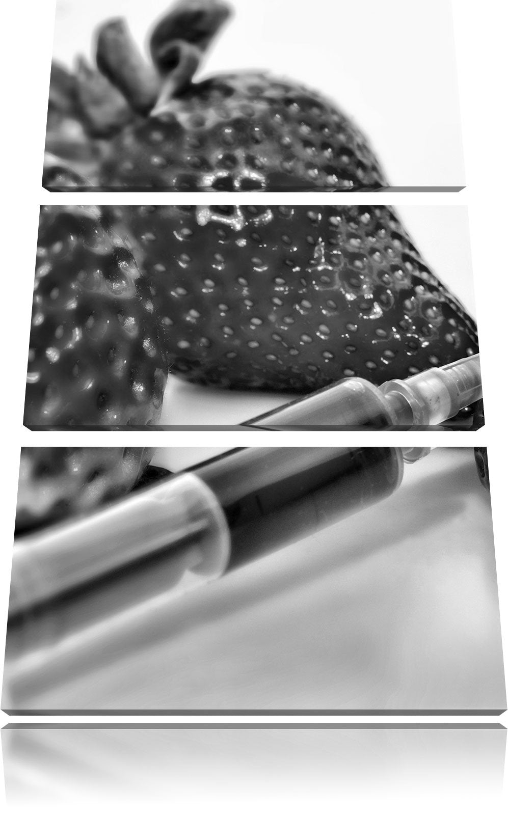 Pixxprint Erdbeeren mit Lebensmittelfarbe als Leinwandbild/Grösse: 3 Teilig (120x80) cm/Wandbild/Kun