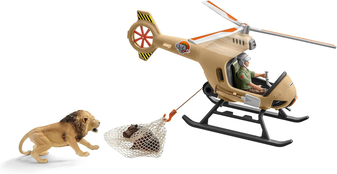 schleich 42476 Helikopter Tierrettung, für Kinder ab 3+ Jahren, WILD LIFE - Spielset neue Verpackung