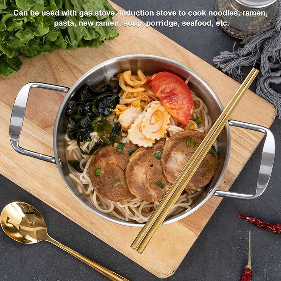 Koreanischer Ramen-Topf, Heizung, Gleichmässig Integriertes Design, Nudeltopf, Flache Stahlfarbe, Bi
