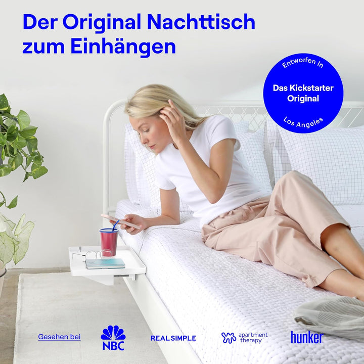 BedShelfie Nachttischregal, Etagenbett und Obere Etagenbett, Essentials, Clip-On-Nachttisch, Nachtti
