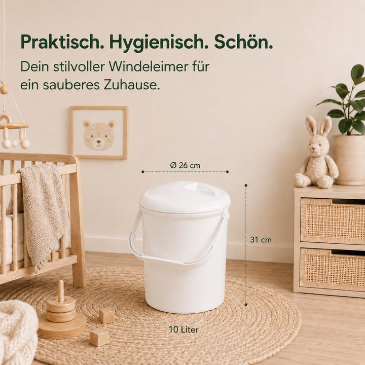 Rotho Babydesign, Bella Bambina, Kunststoff-Windeleimer geruchsdicht ohne Nachfüllkassetten, umweltf