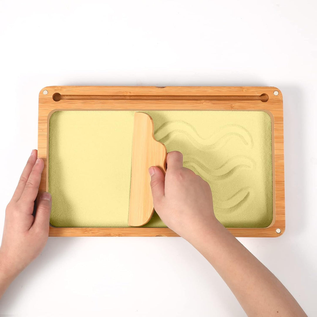 AtMini Montessori sandtablet Frühes Training buchstaben und Zeichens pielzeug Holz Montessori Sandti