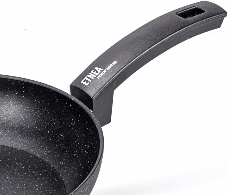 Moneta Etnea Evolution Pfanne 24 cm, auch für Induktion, 100% Made in Italy, Schwarz Induktion 24cm,