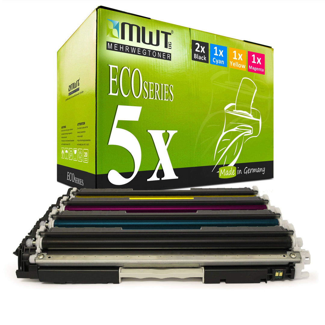 5X MWT Toner kompatibel für Canon I-Sensys LBP 7010 7018 c ersetzt 729 Black Cyan Magenta Yellow