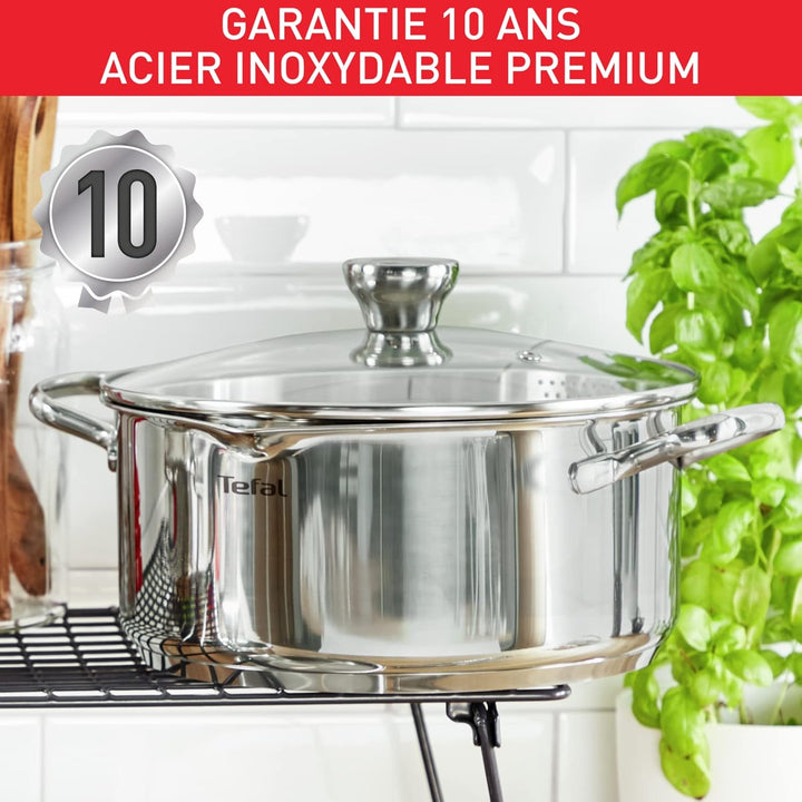 Tefal Duetto On A705S636 Kochgeschirr, Kochtopf 16 cm, Kochtöpfe 20/24 cm, Glasdeckel, Induktion, Ed