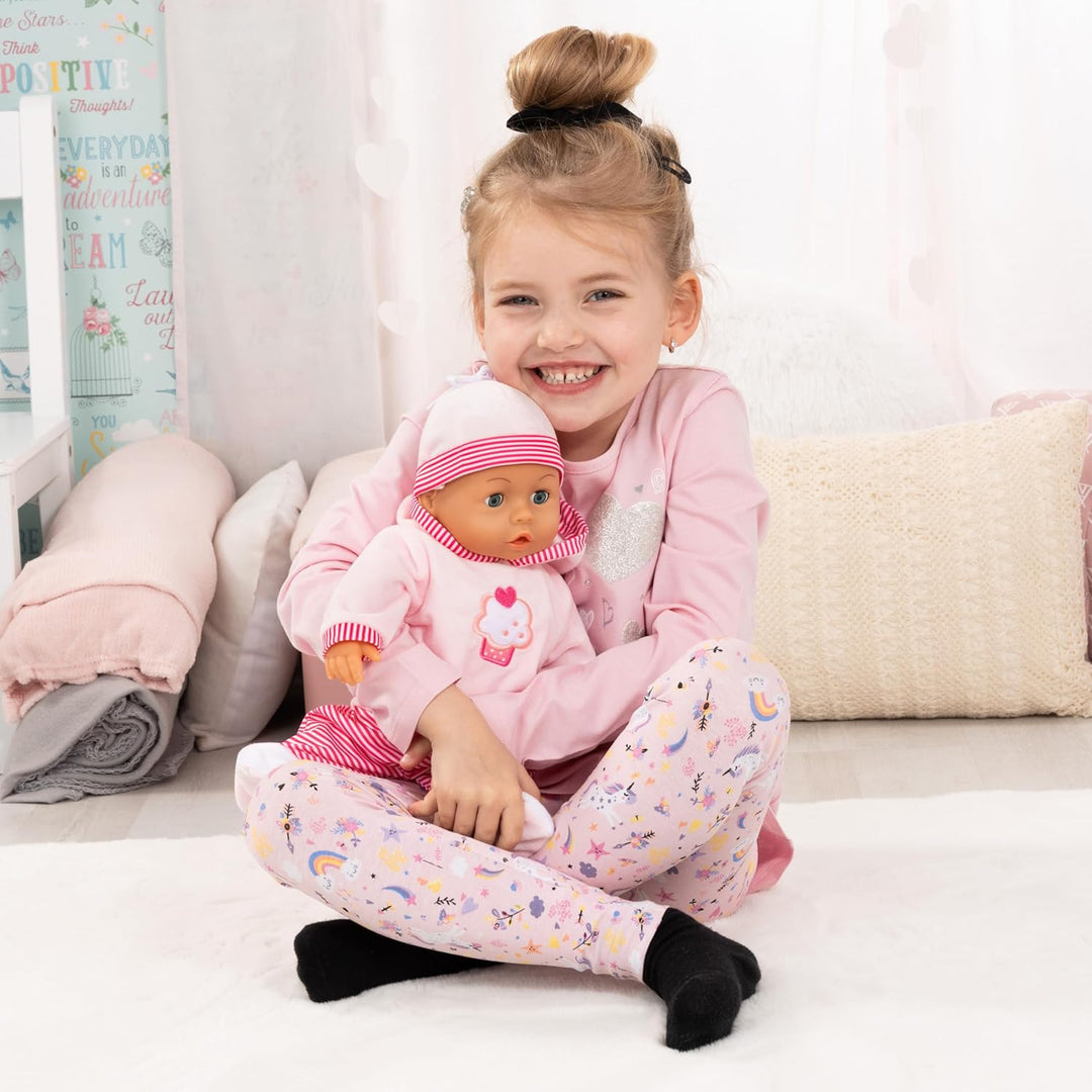 Babypuppe First Words mit Schlafaugen, spricht 24 Babylaute, mit Schnuller und Flasche, 38 cm Single