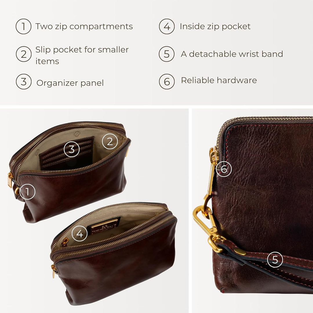 Time Resistance Leder Clutch für Herren – Organizer Tasche für Herren – Handgelenktasche – Aktentasc