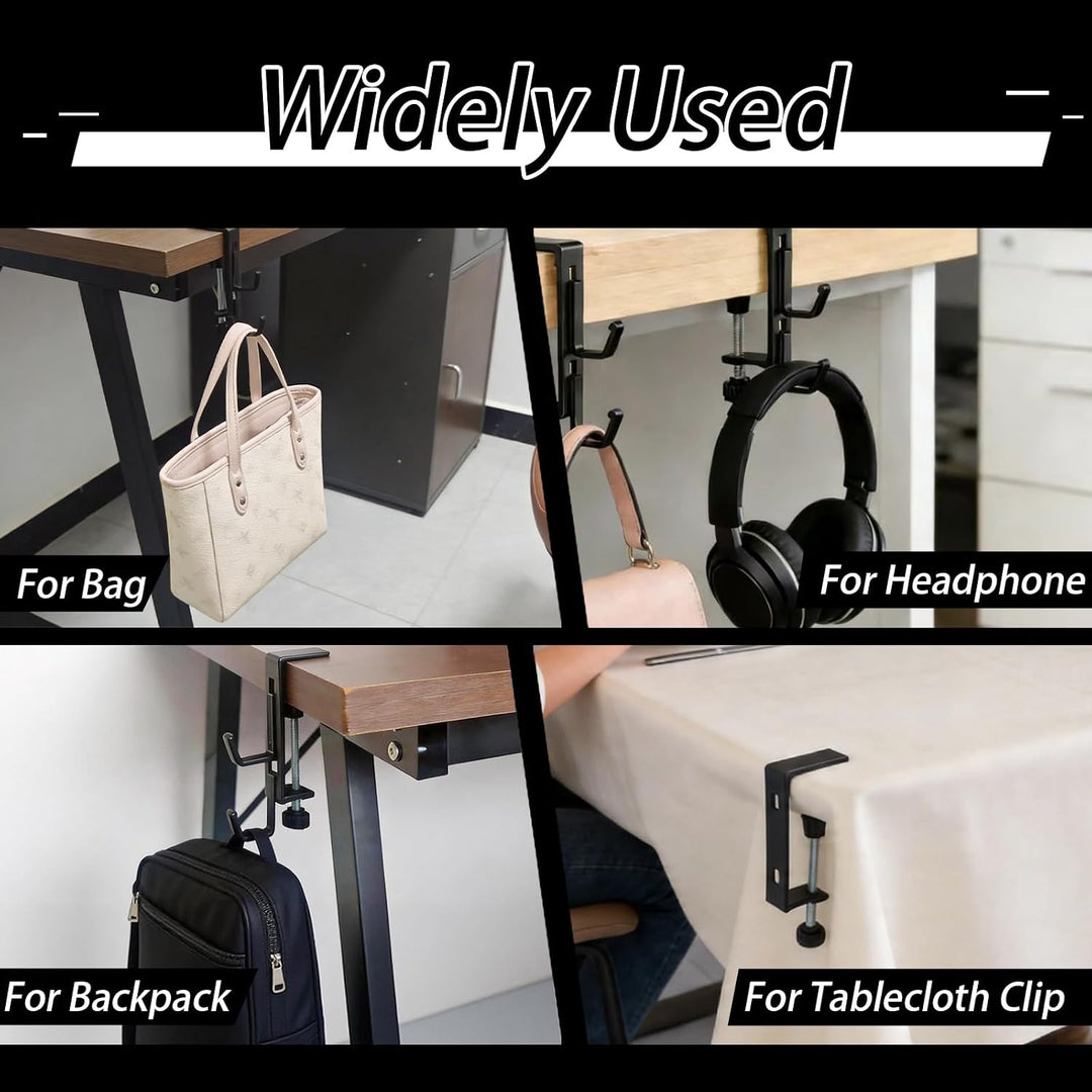 4 Stück Geldbörsenhaken für Tisch, auch Tischdecken-Clips, passend für 1,5–7,9 cm dicke Tische, mult