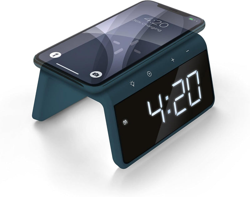 Caliber Wecker mit Ladestation - Wecker Digital mit Wake Up Light - Wecker mit Licht - Dimmbarer LED