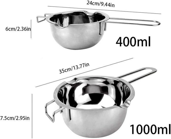 Liummrcy Edelstahl Doppelkessel, heisser Schmelztopf Universal 400 ml, 1000 ml Butter -Schokoladenke