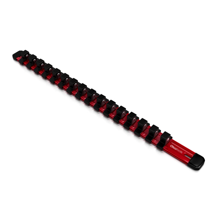 Steckschlüssel-Organizer aus Aluminium, 1,27 cm (1/2 Zoll), professionelle Qualität, Rot Olsa Tools