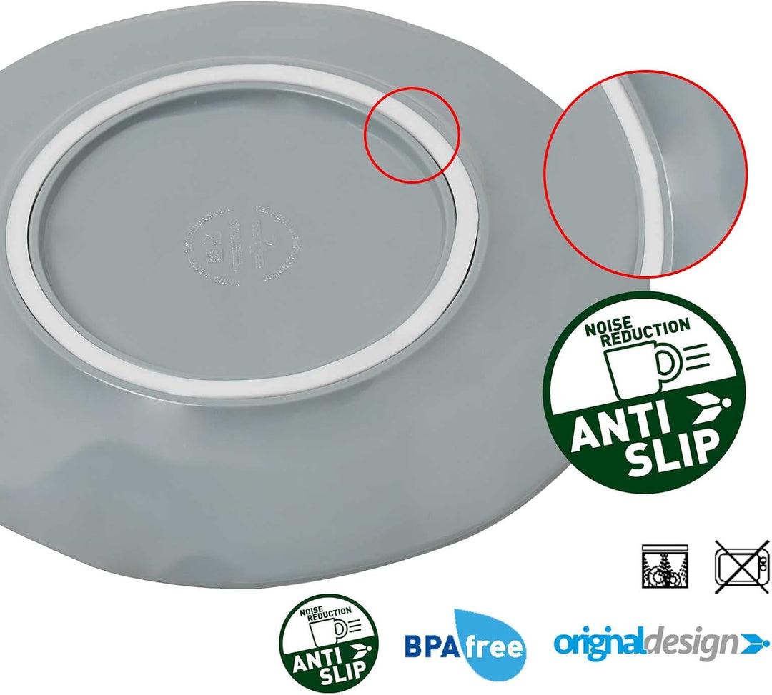 BRUNNER - Campinggeschirr Melamin (Set: 8, 12, 16 oder 40 Teilig), 2-4 Personen - Pearl - Hochwertig
