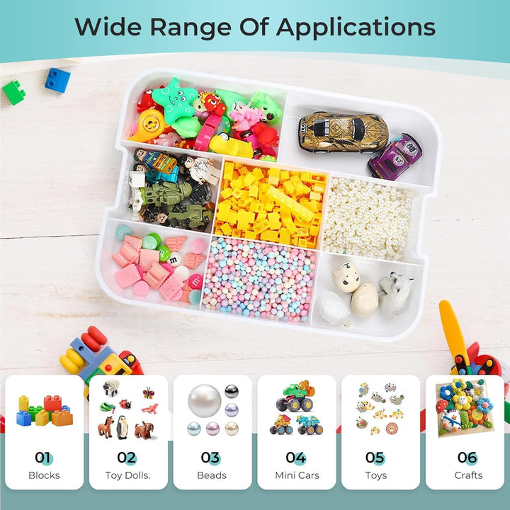 Kinder Aufbewahrungsbox mit Deckel für Lego Bausteine, 2 Stufen Aufbewahrungsboxen für Lego, Stapelb