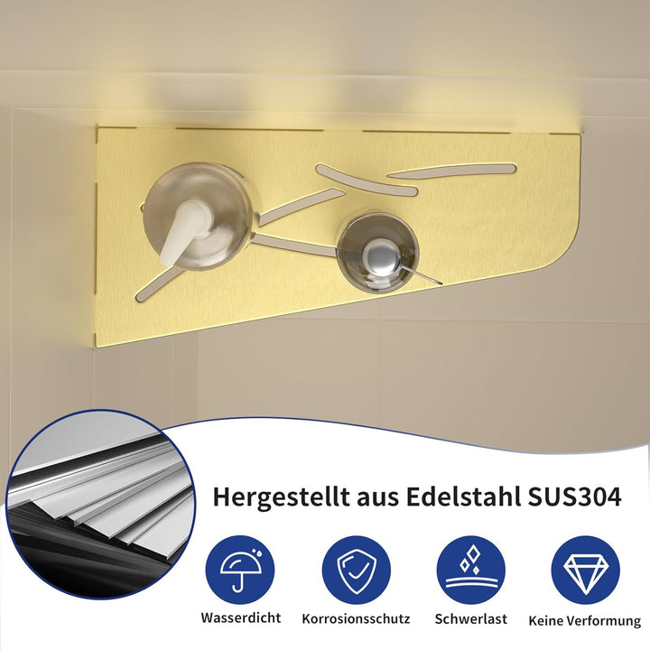Eck Duschregal mit 3 mm Stärke,Duschablage Ohne Bohren Eckregal Dusche, SUS304 Edelstahl Badezimmer