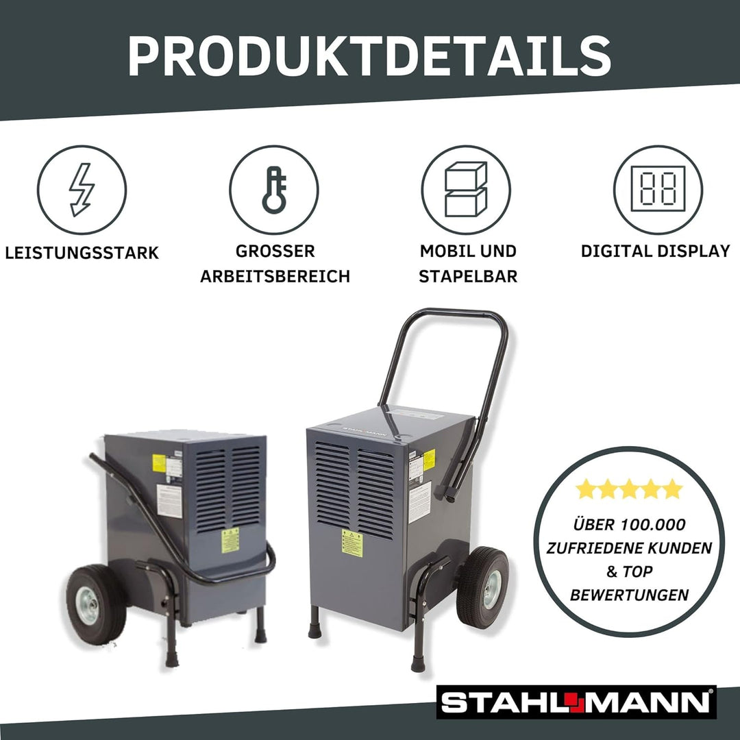 STAHLMANN Luftentfeuchter Bautrockner LE60 PROFI-Maschine max. 60L /