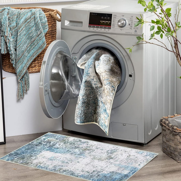 Flurläufer Rutschfester Teppichläufer für Flure Küche & Wohnzimmer waschbar leicht Langer Läufer (Cr