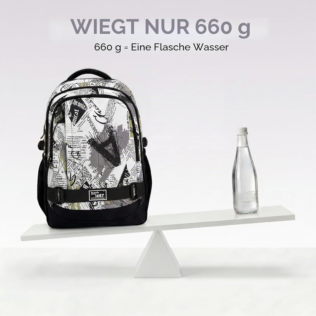 Amythe Schulrucksack Jungen Teenager, Rucksack Schule Gymnasium Oberstufe Schulranzen mit Laptopfach