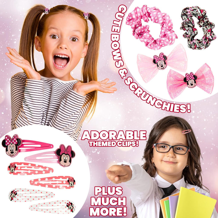 Disney Minnie Mouse Adventskalender 2024, Haarschmuck & Accessoires für Mädchen (Rosa), Rosa