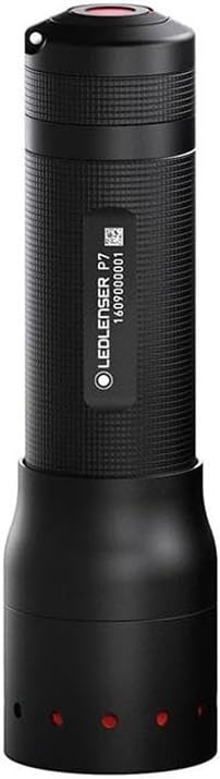 Ledlenser 501046 P7 Professionelle LED-Taschenlampe, schwarz. Auf 450 Lumen aufgerüstet, Hochleistun