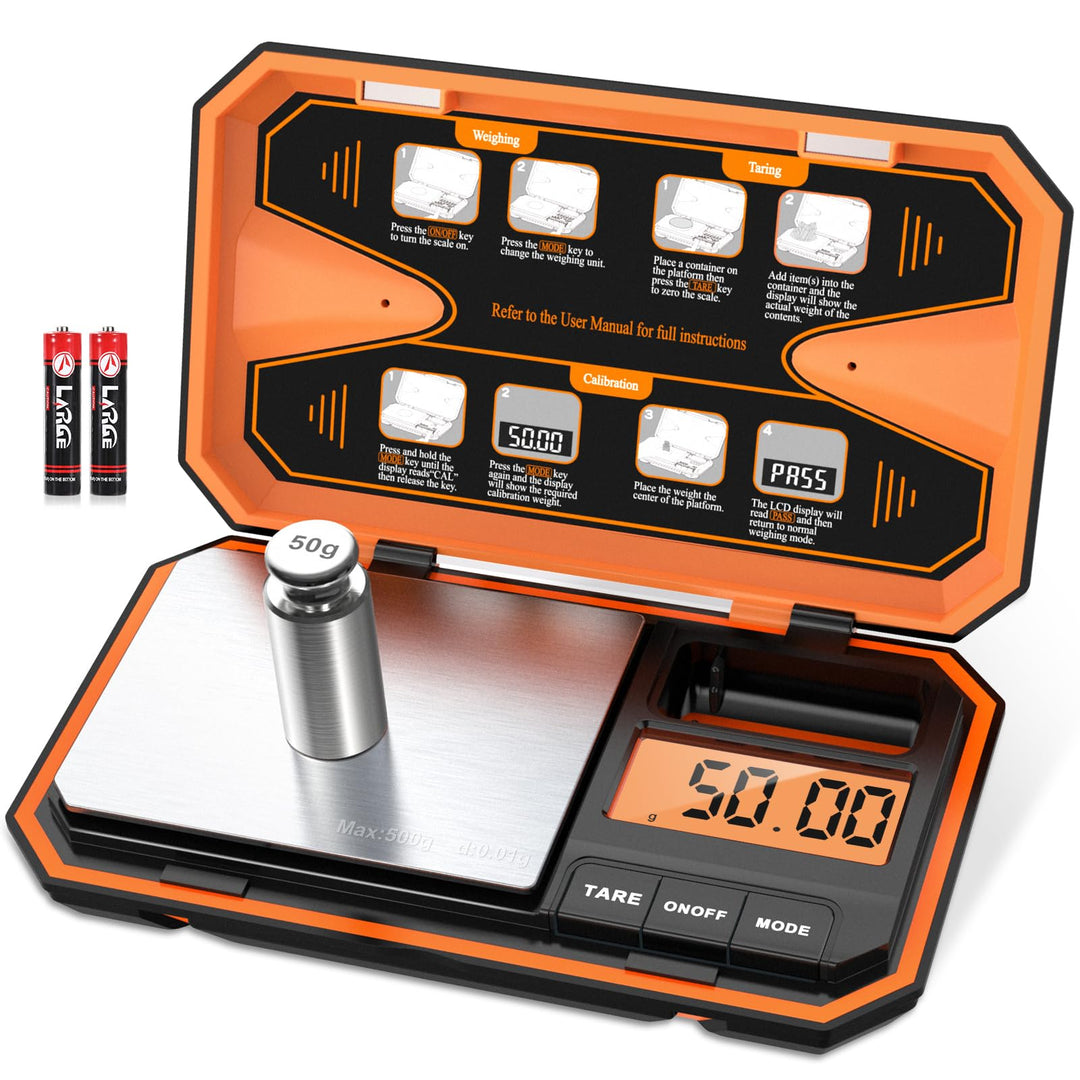 Brifit Feinwaage 0.01g, Waage Küche 500g / 0.01g Taschenwaage, Grammwaage, Digital Feinwaage mit EIN