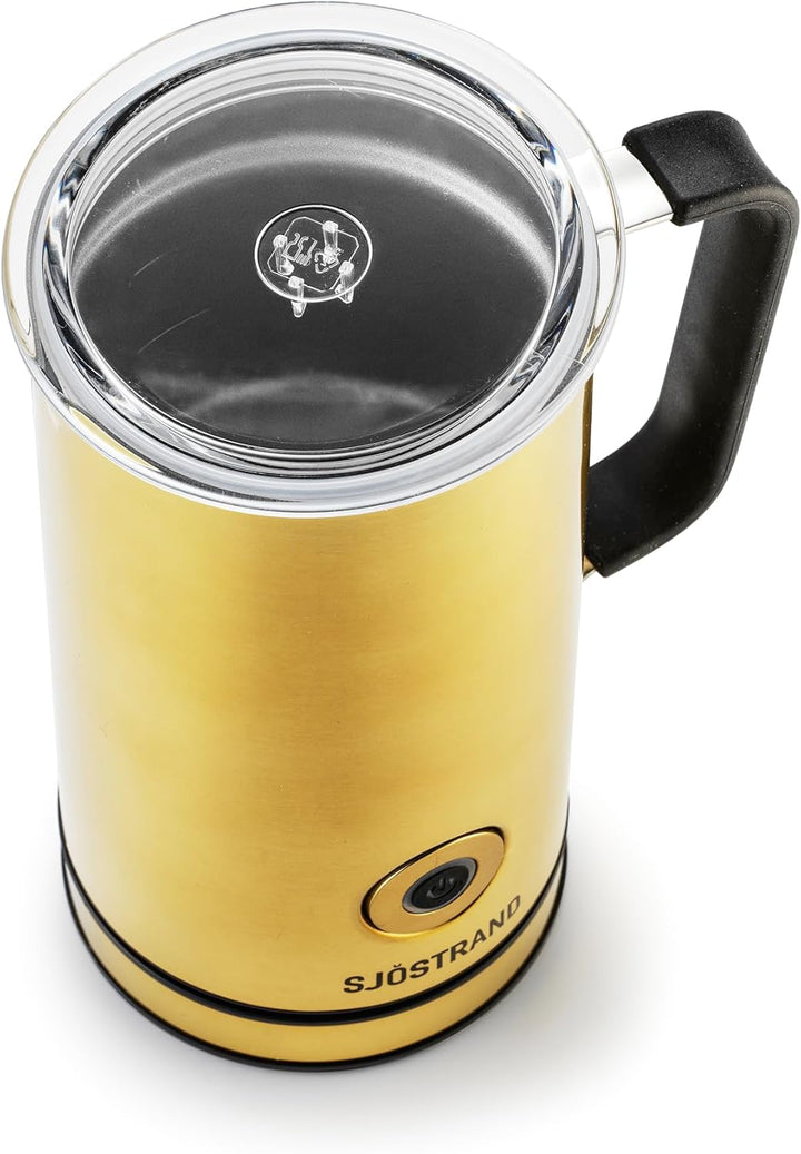 Sjöstrand Coffee Elektrischer Milchaufschäumer - Edelstahl, Für Heisse & Kalte Milch, Antihaftbeschi
