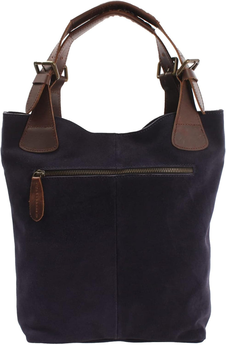 LECONI Henkeltasche Echt-Leder Wildleder Damentasche Handtasche für Damen Shopper für Freizeit, Büro