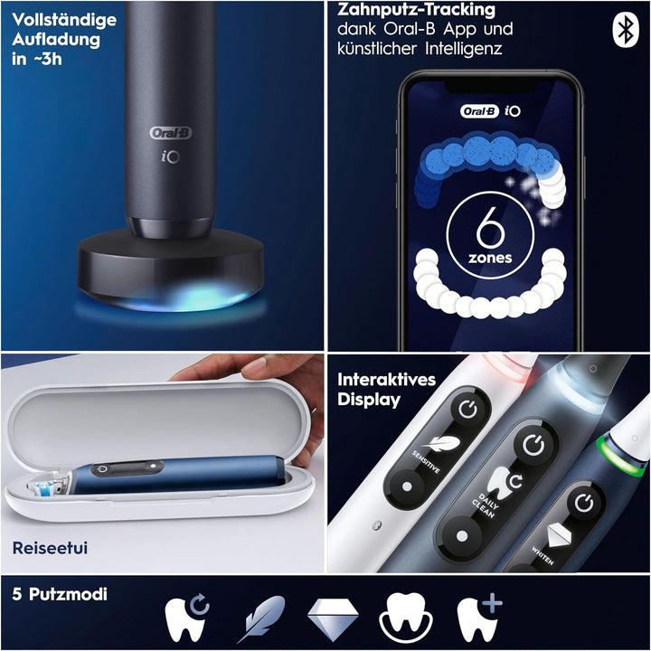 Oral-B iO Series 7 Elektrische Zahnbürste/Electric Toothbrush, 2 Aufsteckbürsten, 5 Putzmodi für Zah