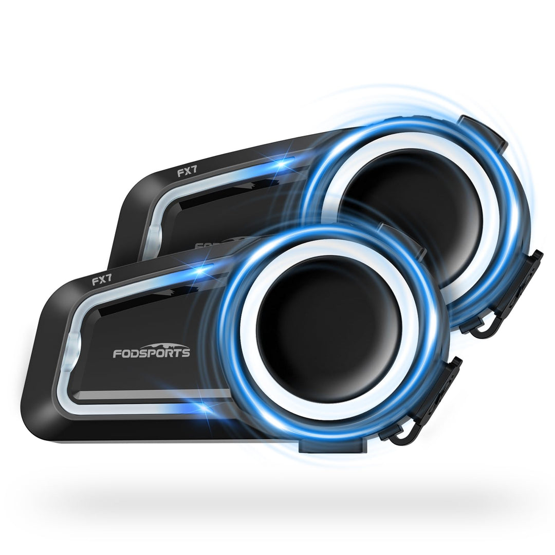 Fodsports FX7 10 Motorräder Mesh Motorrad Intercom, Dual-Chip Motorrad Headset für Audio-Multitaskin