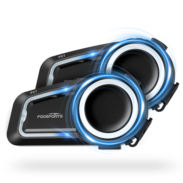 Fodsports FX7 10 Motorräder Mesh Motorrad Intercom, Dual-Chip Motorrad Headset für Audio-Multitaskin